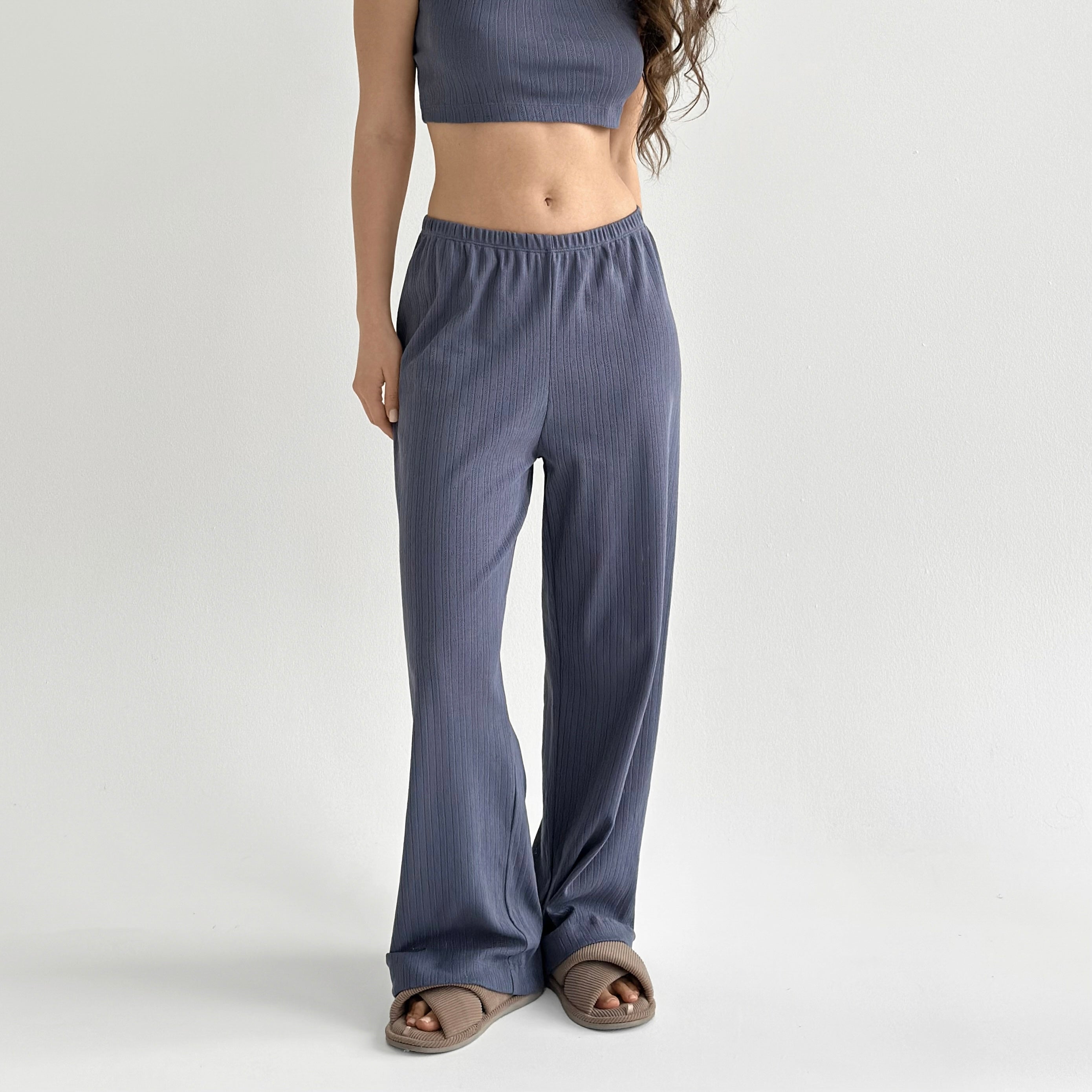 Ribana wide pants blue