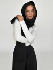 Black knitted scarf