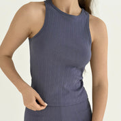 Ribbed T-shirt blue