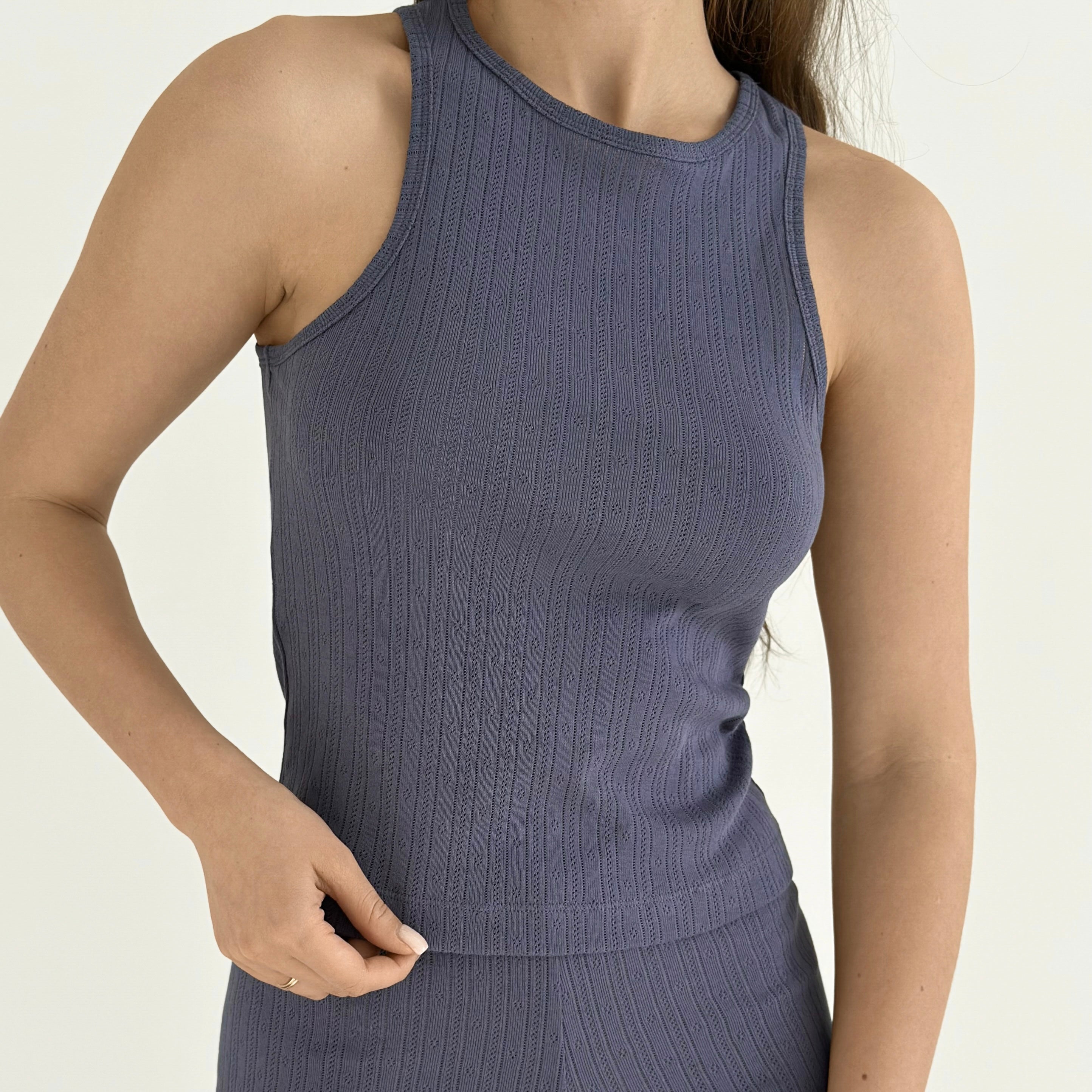 Ribbed T-shirt blue