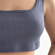 Ribbed mini top blue