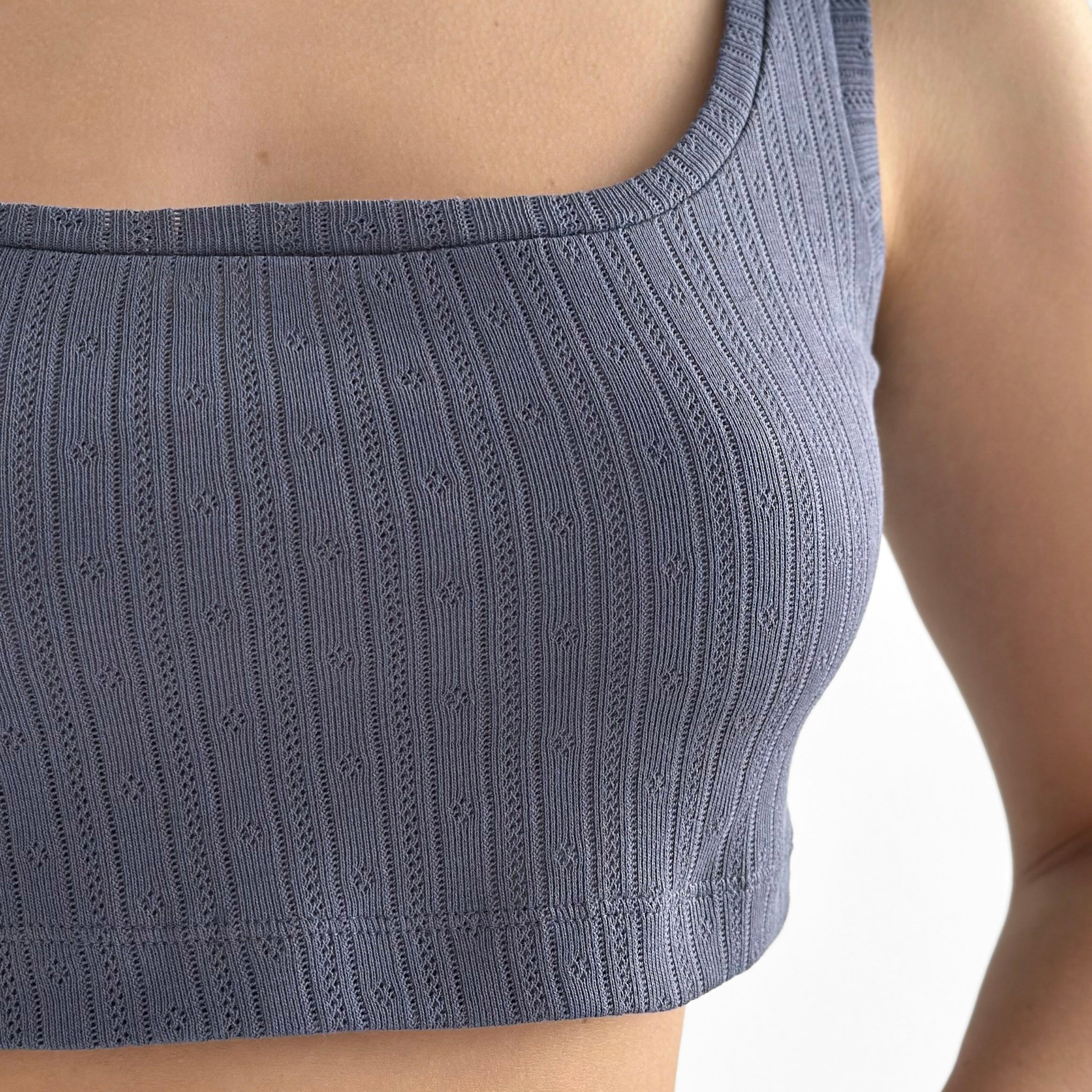 Ribbed mini top blue