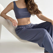 Ribbed mini top blue