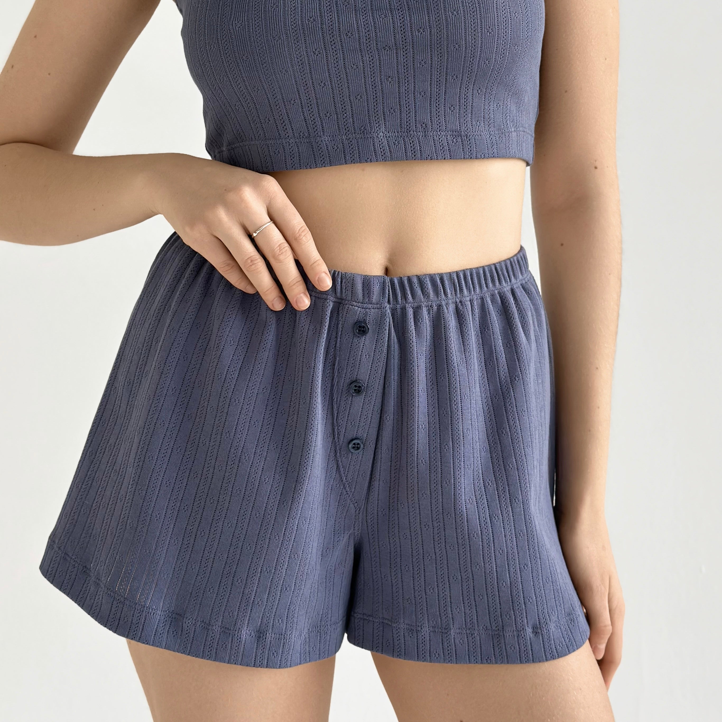 Ribana shorts with gusset blue