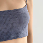 Ribbed strappy top blue