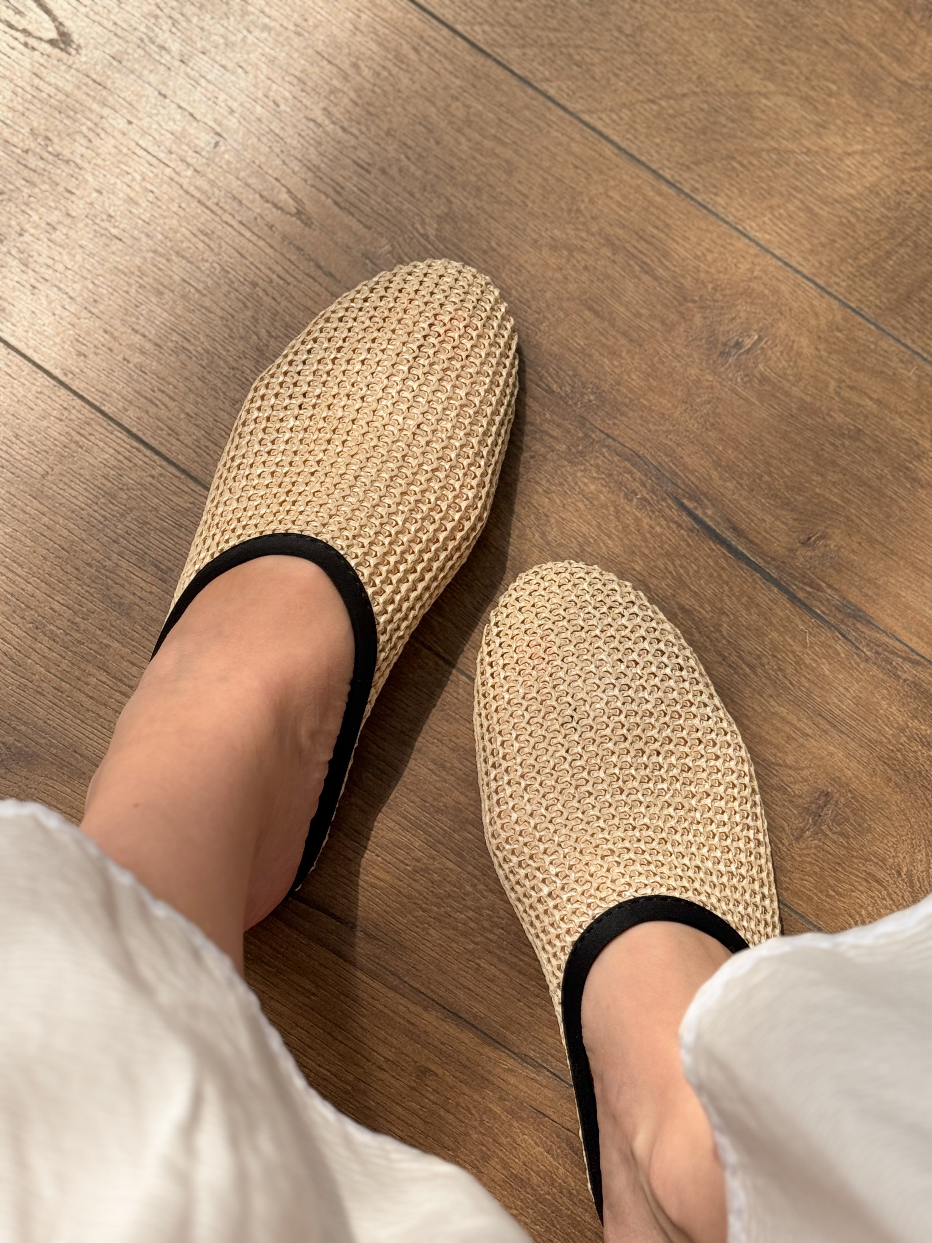 Mules women's shoes, woven milk PVC