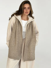 Knitted scarf mocha melange