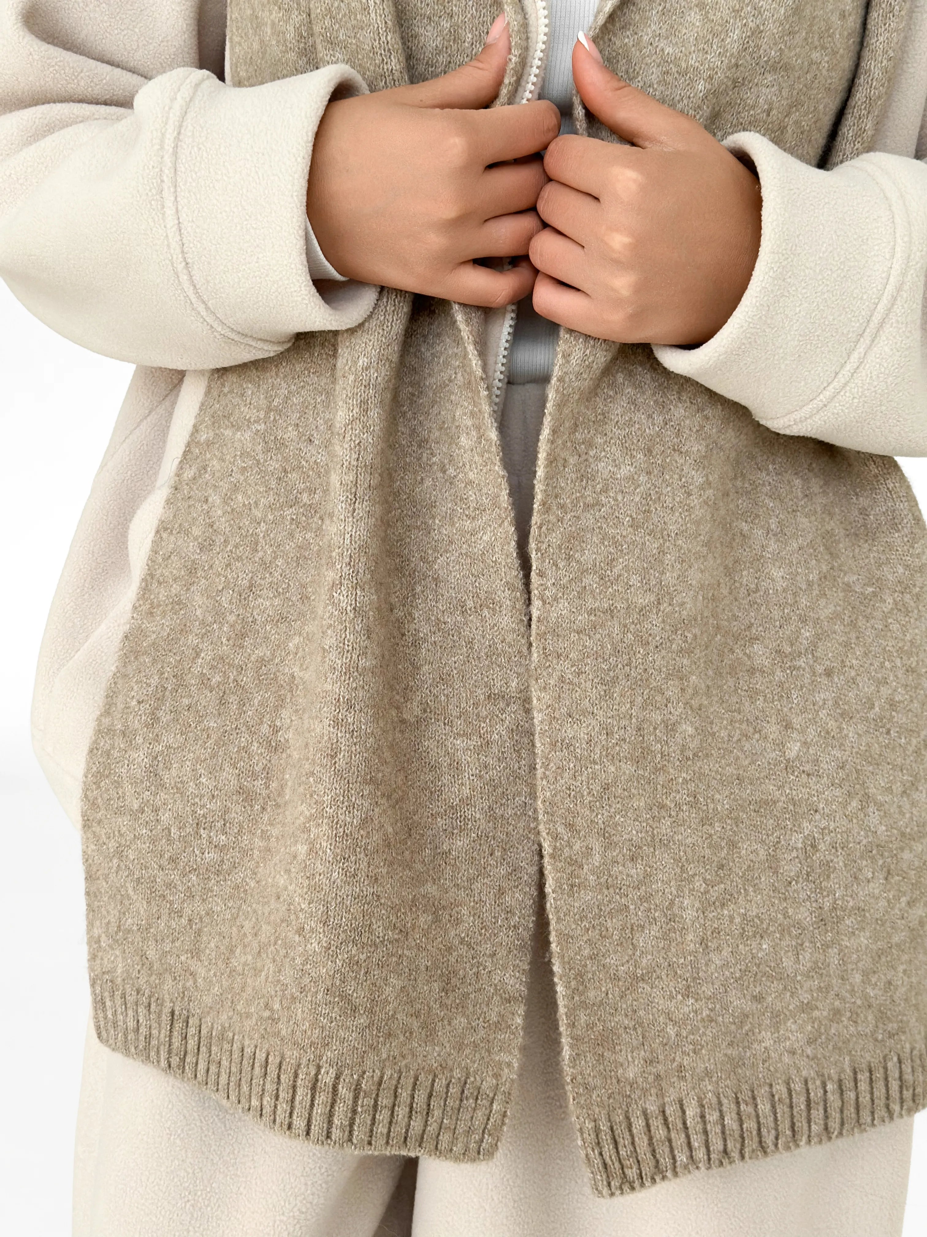 Knitted scarf mocha melange
