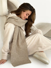 Knitted scarf mocha melange