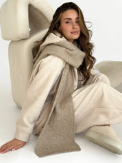 Knitted scarf mocha melange