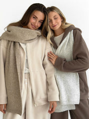 Knitted scarf mocha melange