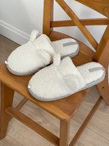 Women's HS fur slippers TEDDI white