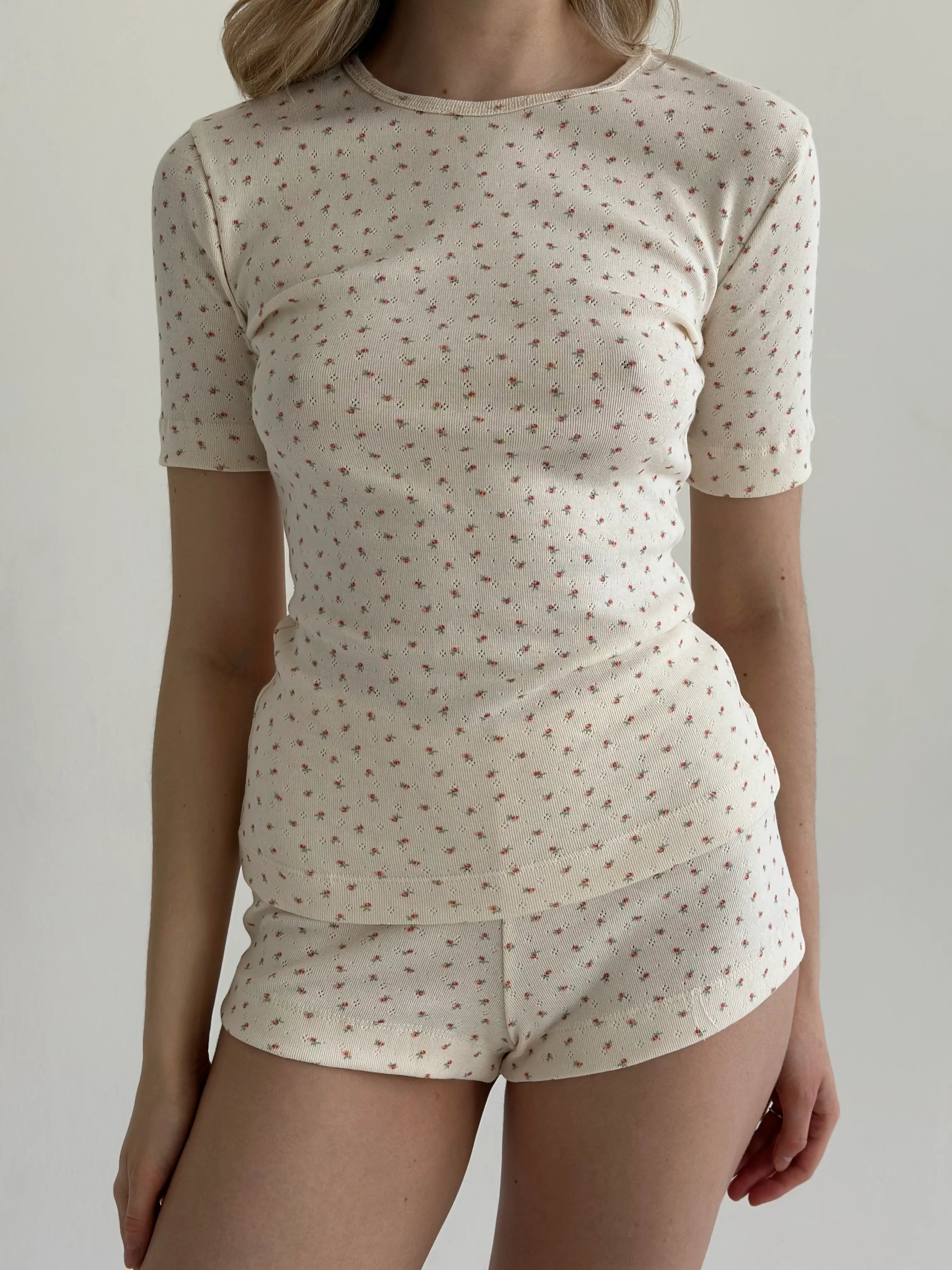 Ribbed T-shirt in milky rose