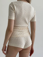 Ribbed T-shirt in milky rose