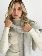Knitted scarf gray melange