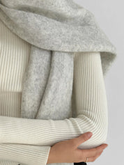 Knitted scarf gray melange