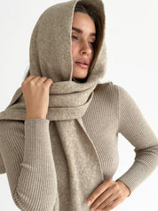 Knitted scarf mocha melange