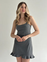 Knitwear Coolir sleep dress with ruffles anthracite