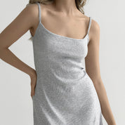 Rib knitwear Sleep dress gray