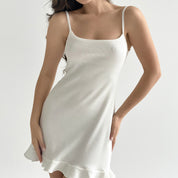 Rib knitwear Sleep dress milky