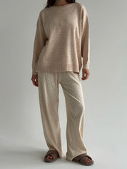Sweater knitted in pink flower "onesize"