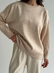Sweater knitted in pink flower "onesize"