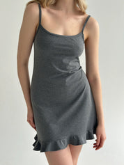 Knitwear Coolir sleep dress with ruffles anthracite