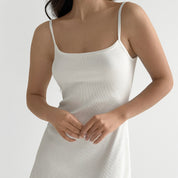 Rib knitwear Sleep dress milky