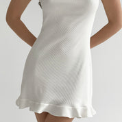 Rib knitwear Sleep dress milky