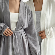 Rib knitwear Sleep dress gray