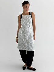 Apron with lining, white, one size