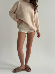 Sweater knitted in pink flower "onesize"