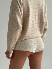 Sweater knitted in pink flower "onesize"