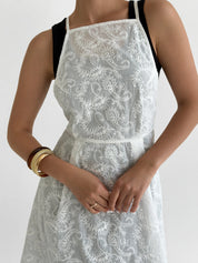 Apron with lining, white, one size