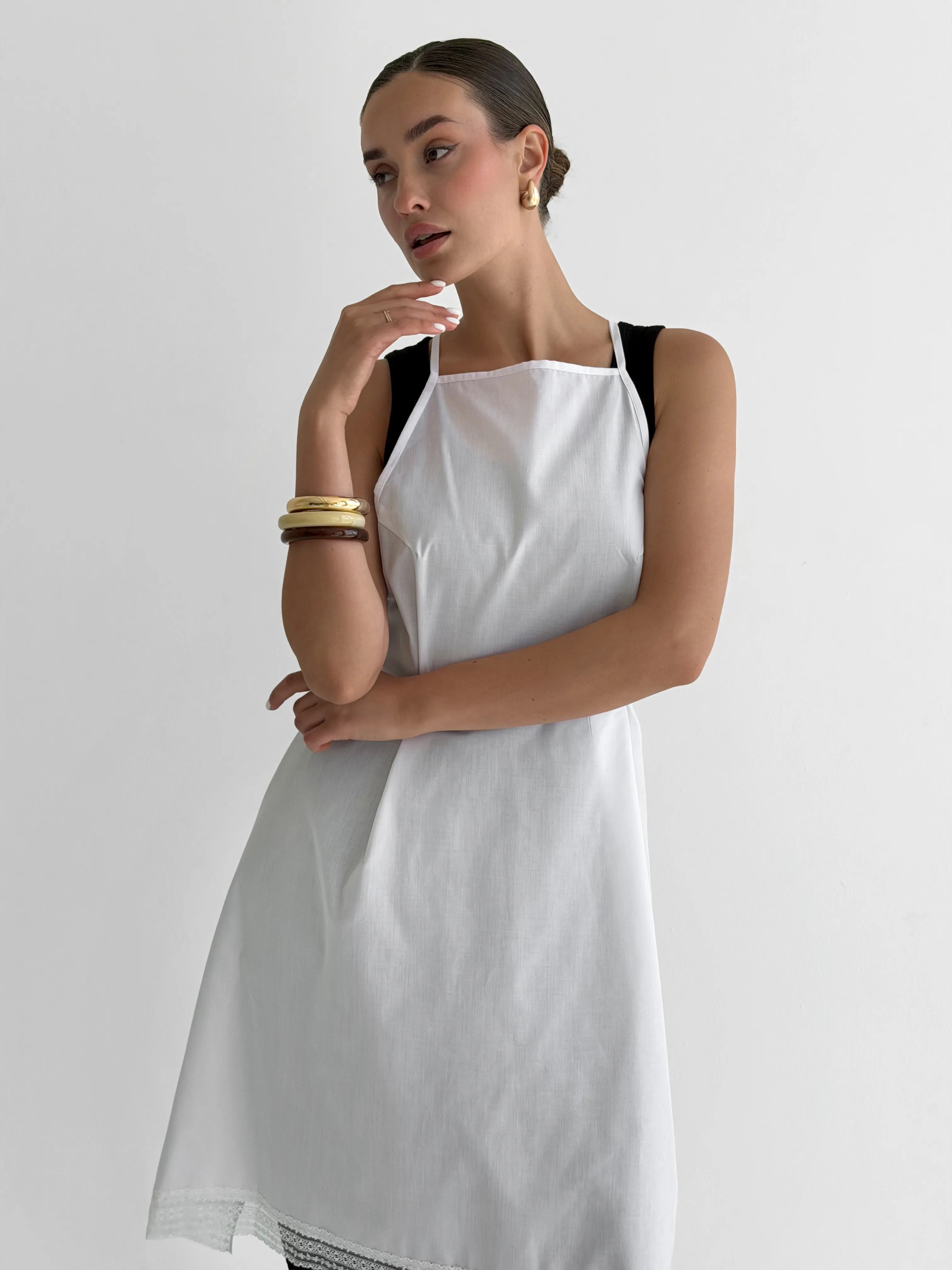 Apron cambric white one size