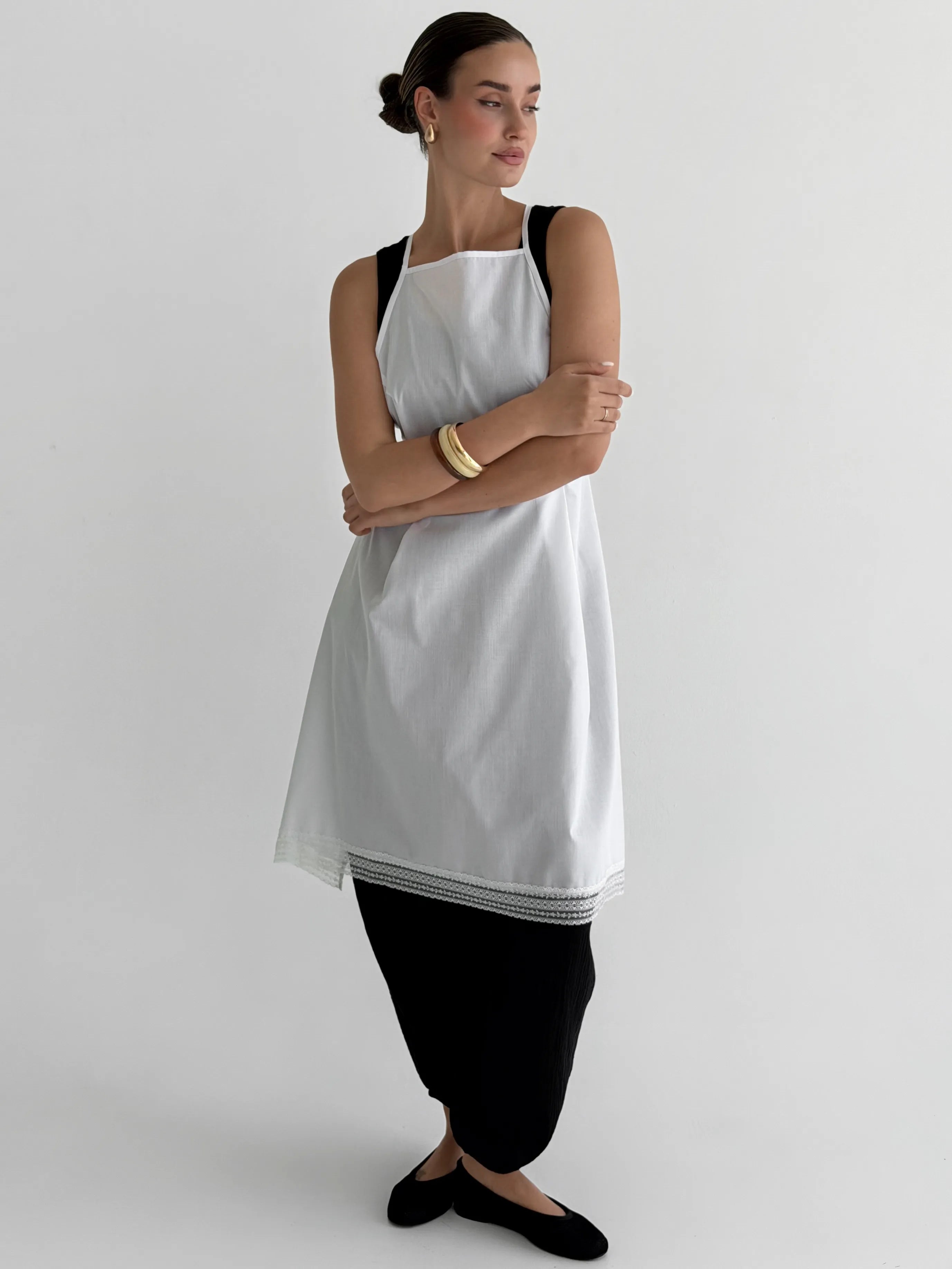 Apron cambric white one size