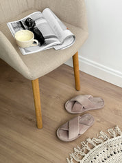 Women's slippers HS-VL velour Latte