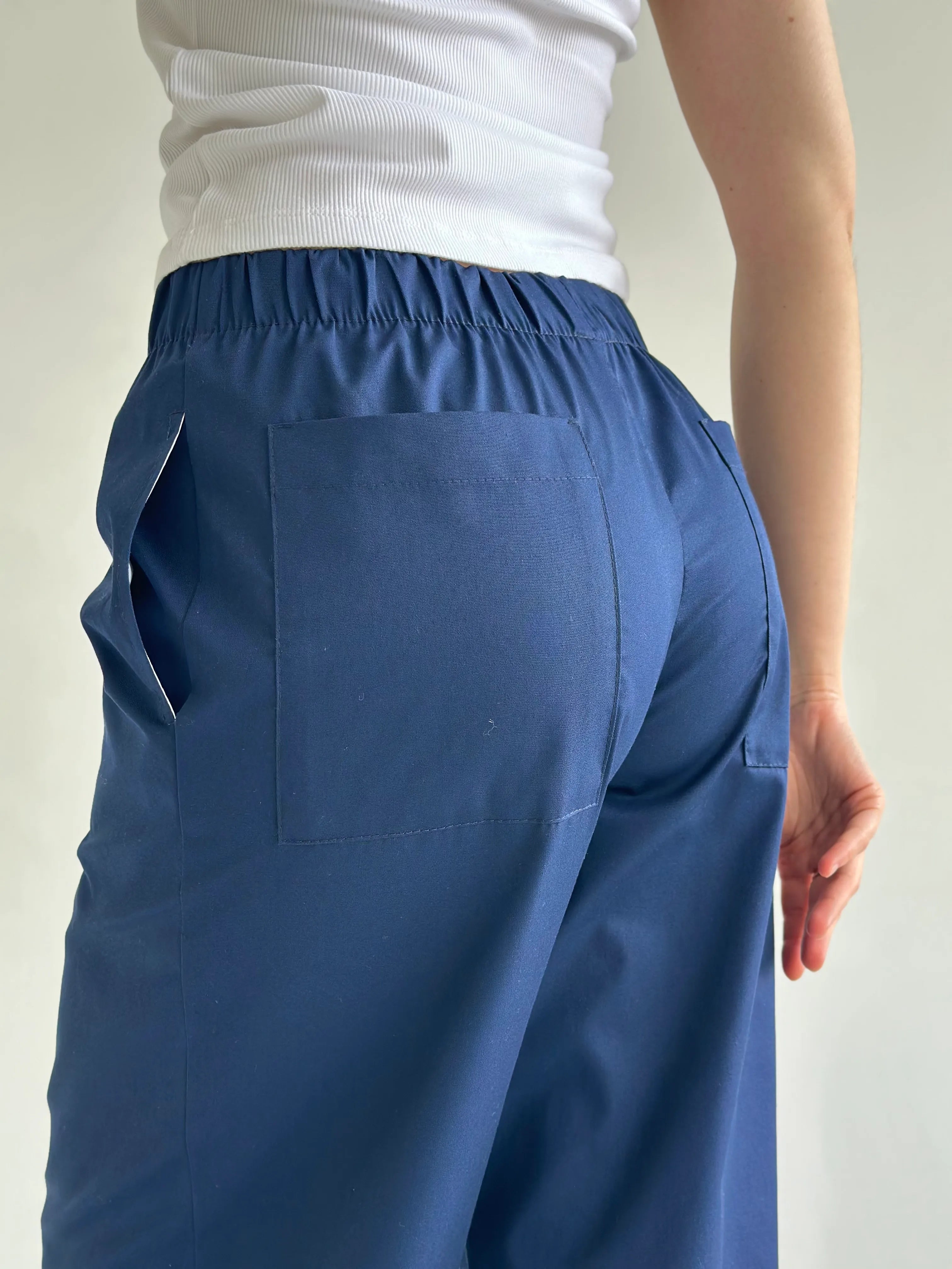 Blue Cotton Bomber Jacket and Pants Suit