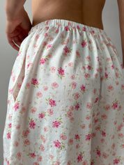 Cambric harem pants "watercolor on white"