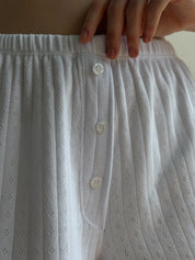 Ribbed shorts white