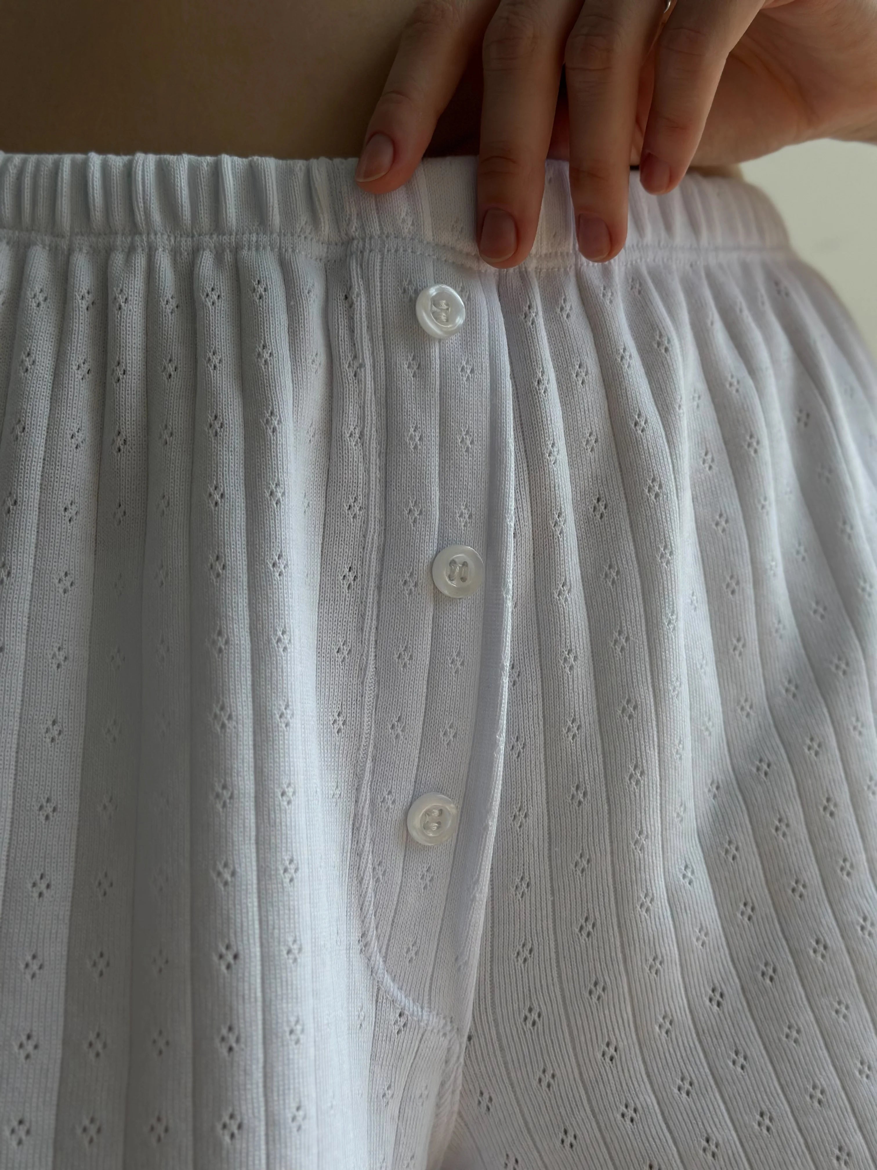 Ribbed shorts white