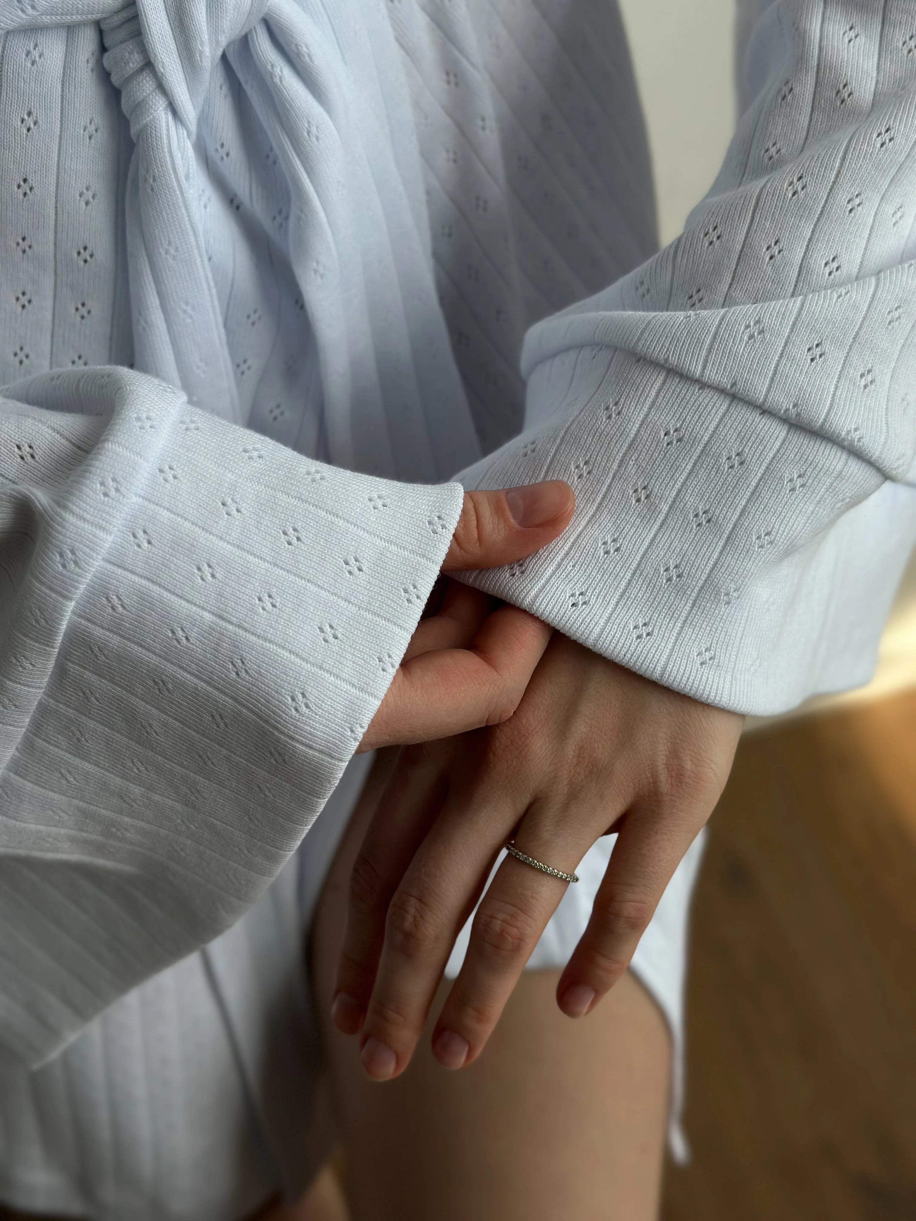 Ribbed White bathrobe