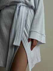 Ribbed White bathrobe