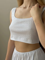 Ribbed top mini white