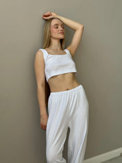 Ribbed top mini white