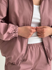 Powder Cotton Bomber Jacket and Pants Suit