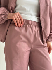 Powder Cotton Bomber Jacket and Pants Suit