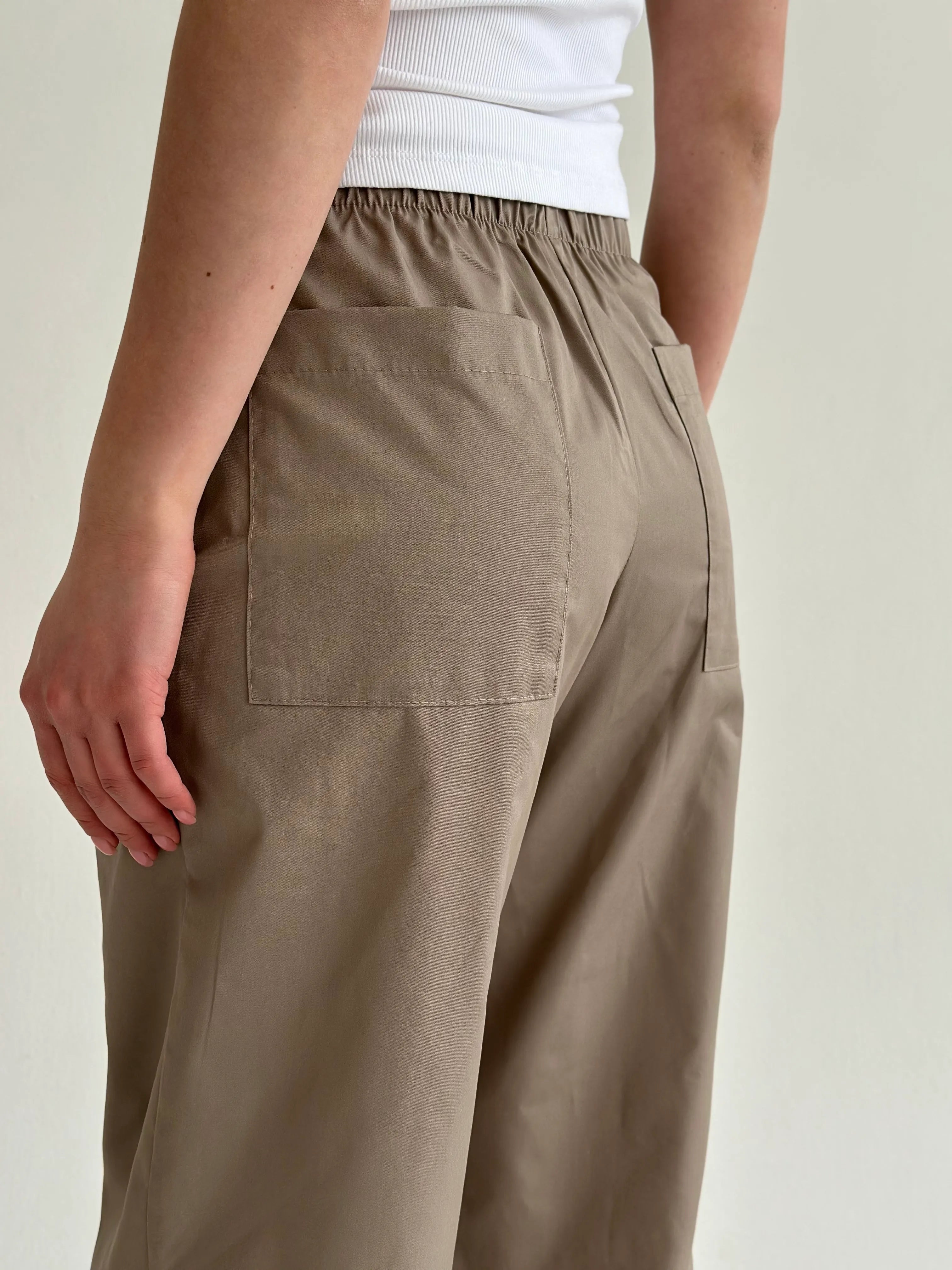 Beige Cotton Bomber Jacket and Pants Suit