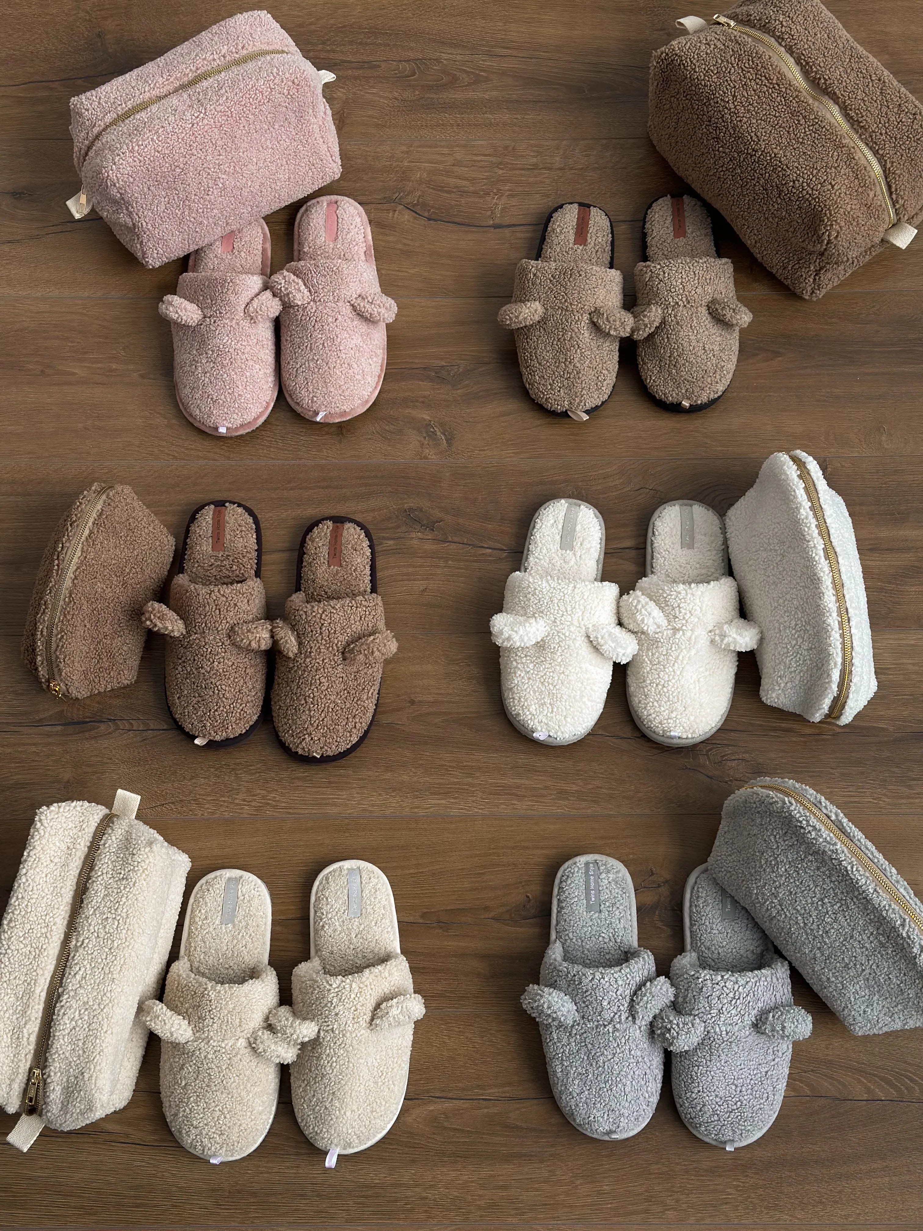 Women's HS fur slippers TEDDI white