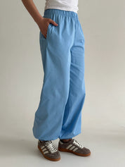 Light blue Cotton Bomber Jacket and Pants Suit